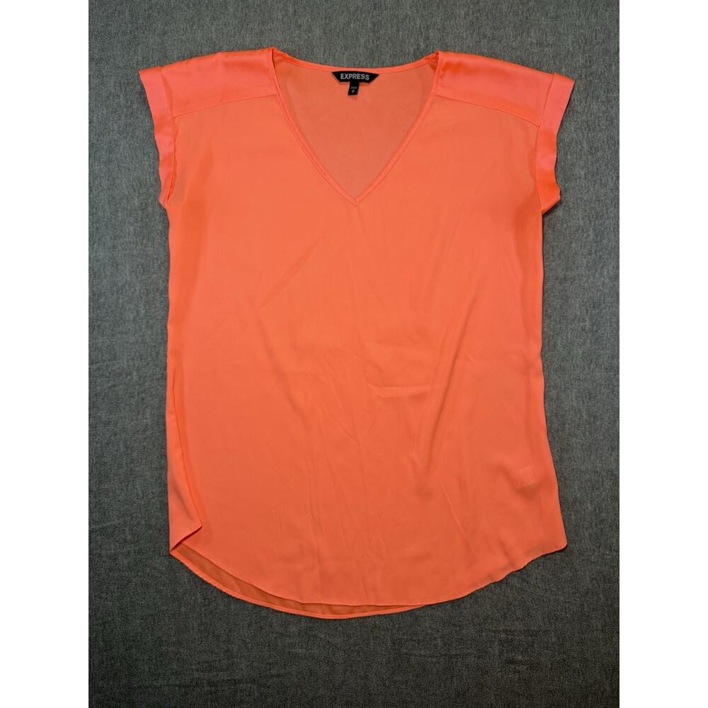 Express Women’s Cap Sleeve Blouse-Medium/Peach NWOT/Work V-neck/Office